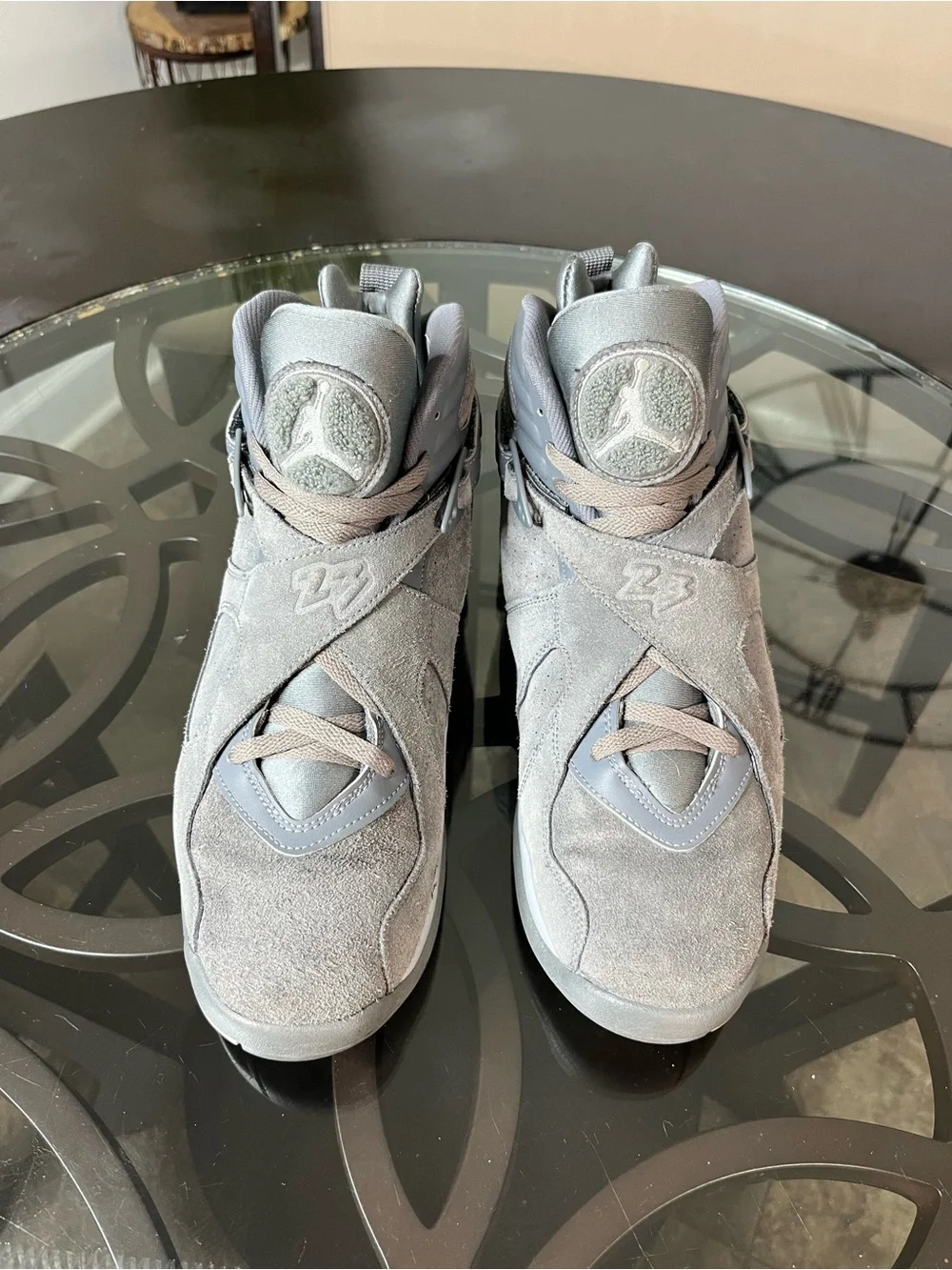 Nike Air Jordan 8 Cool Grey Suede Sz 10
